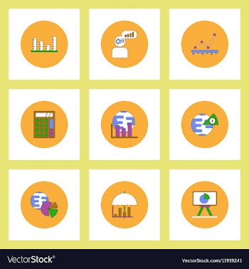 Collection of icons in flat style Statistics vector image