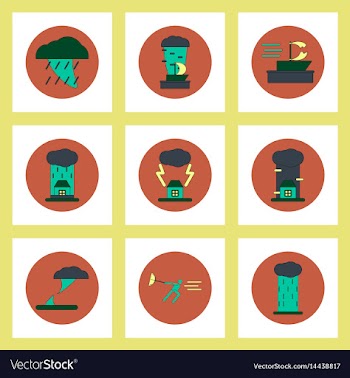 Collection of icons in flat style tornado vector image