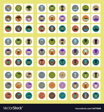 Collection of icons in flat style tornado vector image