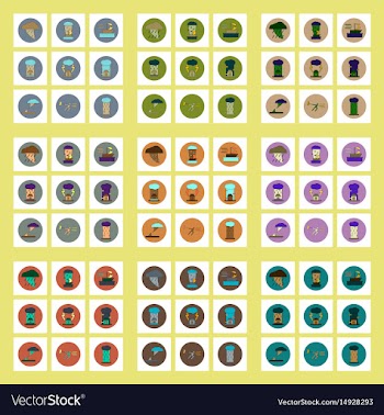 Collection of icons in flat style tornado vector image