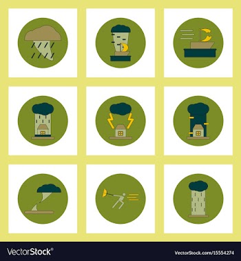 Collection of icons in flat style tornado vector image