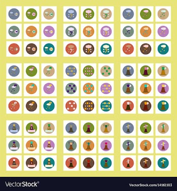 Collection of icons in flat style volcan cataclysm vector image