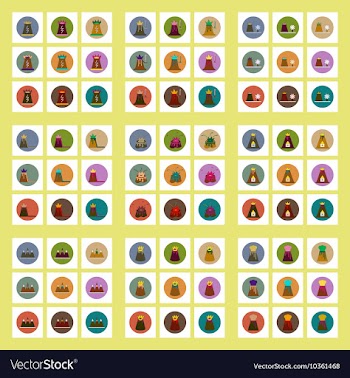 Collection of icons in flat style volcano vector image