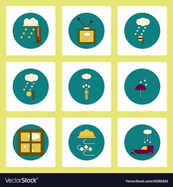 Collection of icons in flat style Weather and vector image