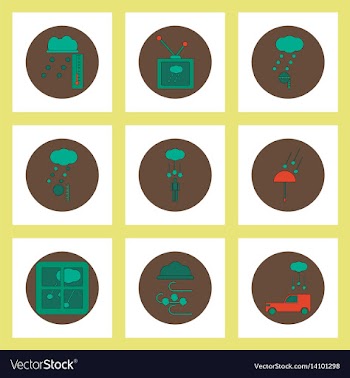 Collection of icons in flat style weather and vector image