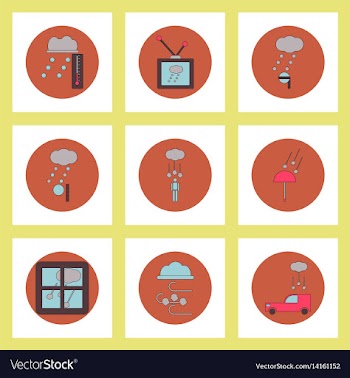Collection of icons in flat style weather and vector image