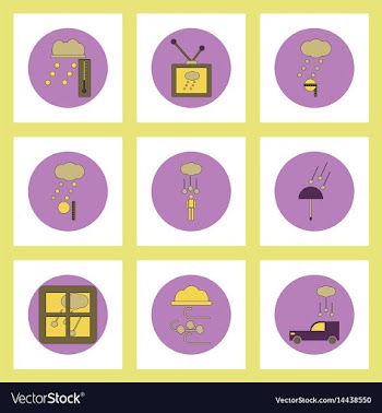 Collection of icons in flat style weather and vector image