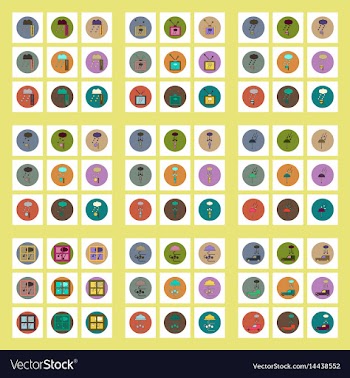 Collection of icons in flat style weather and vector image