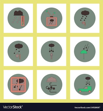 Collection of icons in flat style weather and vector image