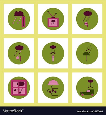 Collection of icons in flat style weather and vector image