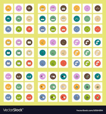 Collection of icons in flat style world gold price vector image