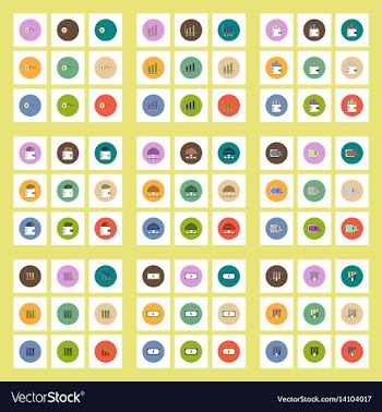 Collection of icons in flat style world gold price vector image