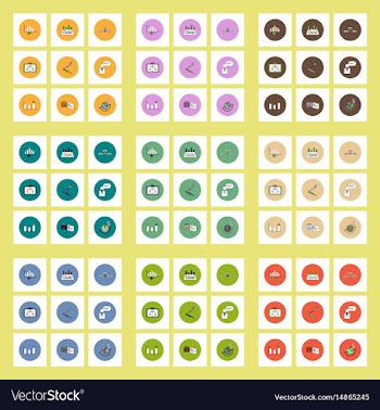 Collection of icons in flat style world gold price vector image