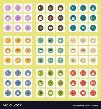 Collection of icons in flat style world gold price vector image