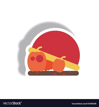 Collection of icons paper sticker halloween vector image