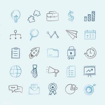 Collection of illustrated business icons | Free stock vector - 418553