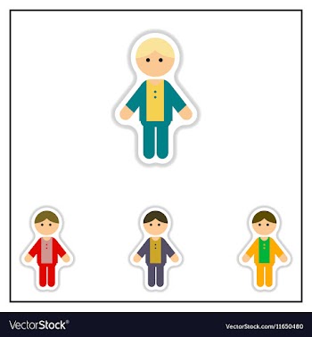 Collection of in paper sticker vector image