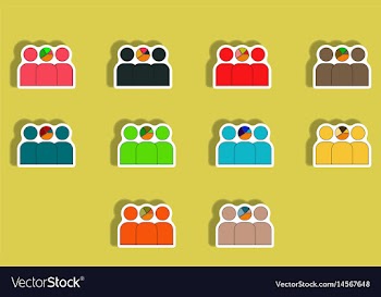 Collection of in paper sticker vector image