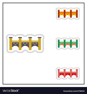 Collection of in paper sticker vector image