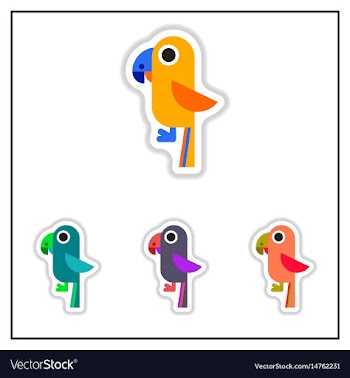 Collection of in paper sticker vector image