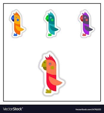 Collection of in paper sticker vector image