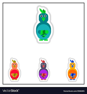 Collection of in paper sticker vector image