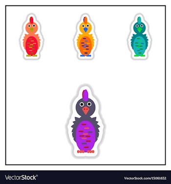 Collection of in paper sticker vector image