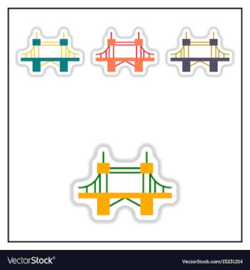 Collection of in paper sticker vector image