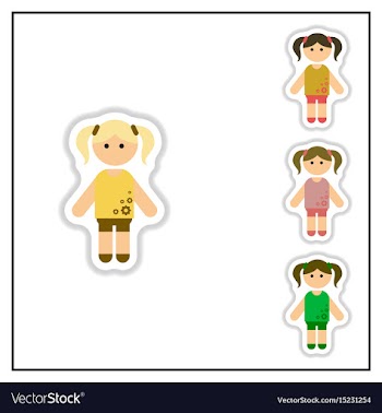 Collection of in paper sticker vector image