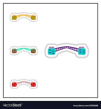 Collection of in paper sticker vector image