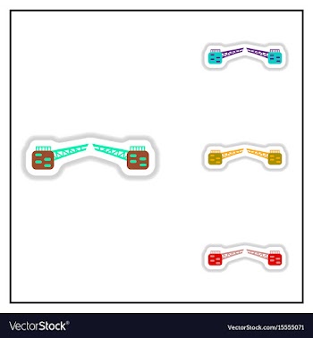Collection of in paper sticker vector image