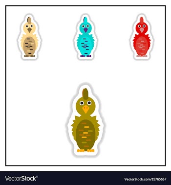 Collection of in paper sticker vector image