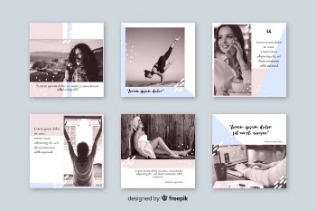 Collection of instagram posts Free Vector