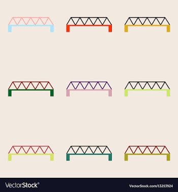 Collection of metal cable suspension bridges vector image