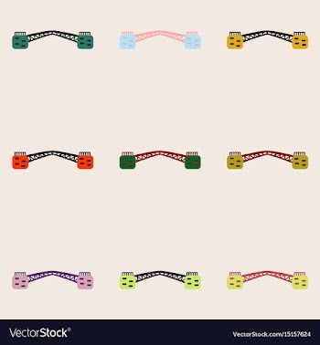 Collection of metal cable suspension bridges vector image