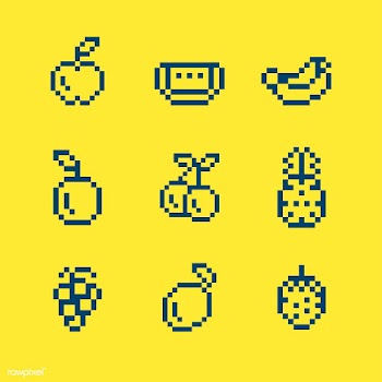 Collection of mixed pixelated fruits | Free stock vector - 424989