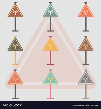 Collection of network badge road signs wifi vector image