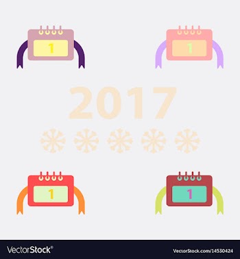 Collection of new year calendar vector image