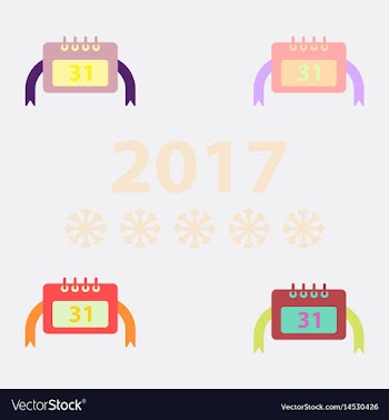 Collection of new year calendar vector image
