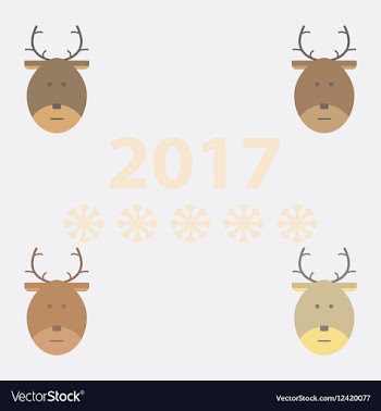 Collection of new year deer vector image