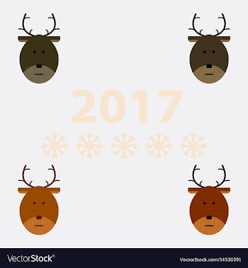 Collection of new year deer vector image