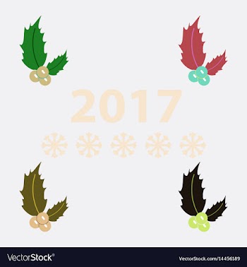 Collection of new year rowanberry vector image