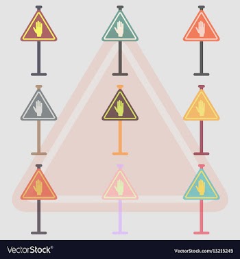 Collection of no entry hand sign traffic symbol vector image
