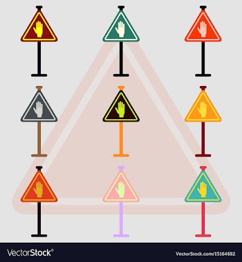 Collection of no entry hand sign traffic symbol vector image