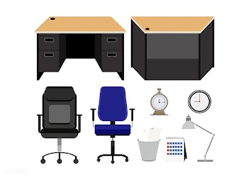 Collection of office furnitures isolated on w.. | Free stock vector - 393814