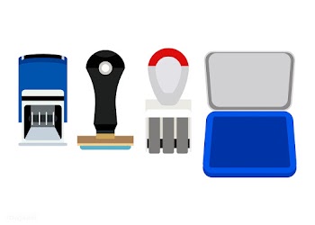 Collection of office stamps isolated on white.. | Free stock vector - 393801