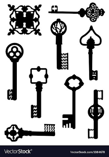 Collection of old keys vector image