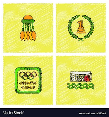 Collection of olympic games in hatching style vector image