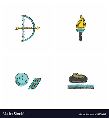 Collection of olympic games in hatching style vector image