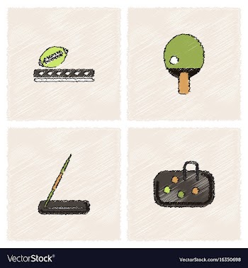 Collection of olympic games in hatching style vector image